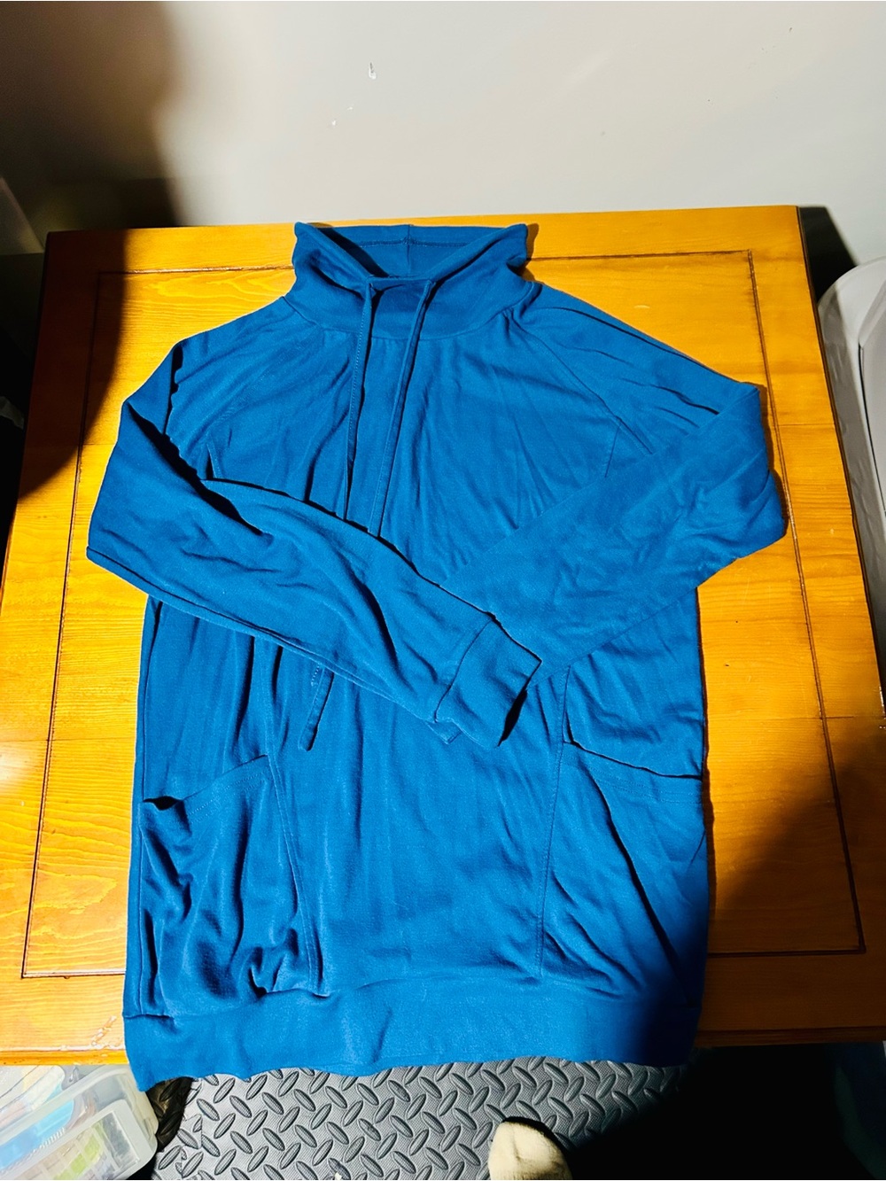 (3/$10) Blue Lightweight Hooded Pullover